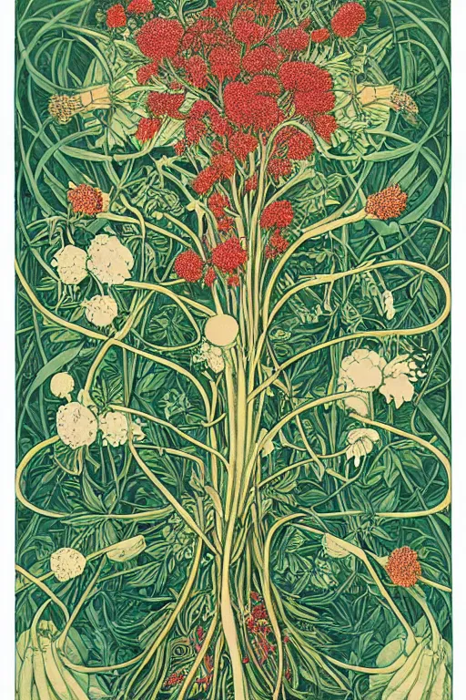 Prompt: theaceae, symmetrical composition, medieval herbal. by victo ngai, jesper ejsing, laurie greasly