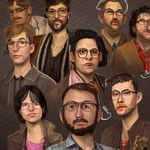 Prompt: a portrait in the style of disco elysium