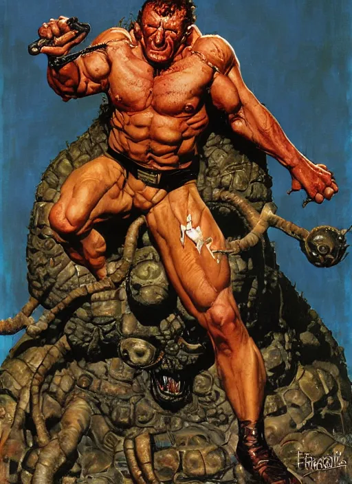 Prompt: full body and head portrait of dorian yates as marvel's the thing, dynamic action, painted by norman rockwell and phil hale and greg staples and tom lovell and frank schoonover and jack kirby