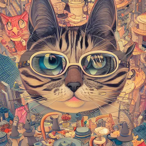 Prompt: crazy cat apartments, extremely detailed, sharp focus, wide view, full body shot, smooth, digital illustration, by james jean, by rossdraws, frank franzzeta, sakimichan