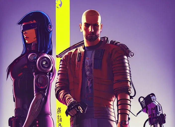 Image similar to cyberpunk samurai team. portrait by stonehouse and mœbius and will eisner and gil elvgren and pixar. character design. realistic proportions. cyberpunk 2 0 7 7 character art, blade runner 2 0 4 9 concept art. cel shading. attractive face. thick lines. the team. diverse characters. artstationhq.