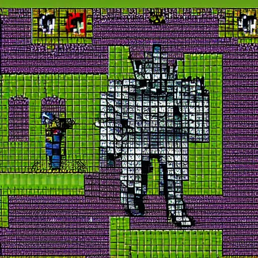 Prompt: a boss fight in the video game Dark Souls 3, Gameboy Color gameplay, 2004, pixel art