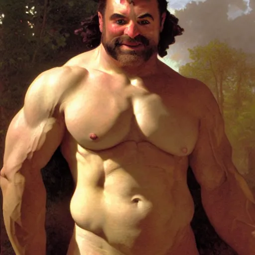 Prompt: detailed portrait painting of a muscular orc gentleman by William-Adolphe Bouguereau and Thomas Kinkade and Ted Nasmith, Booru, RPG portrait, Arcanum, Baldur's Gate, Steampunk