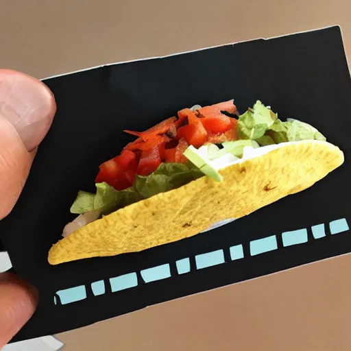 Image similar to a spaceship that is a taco