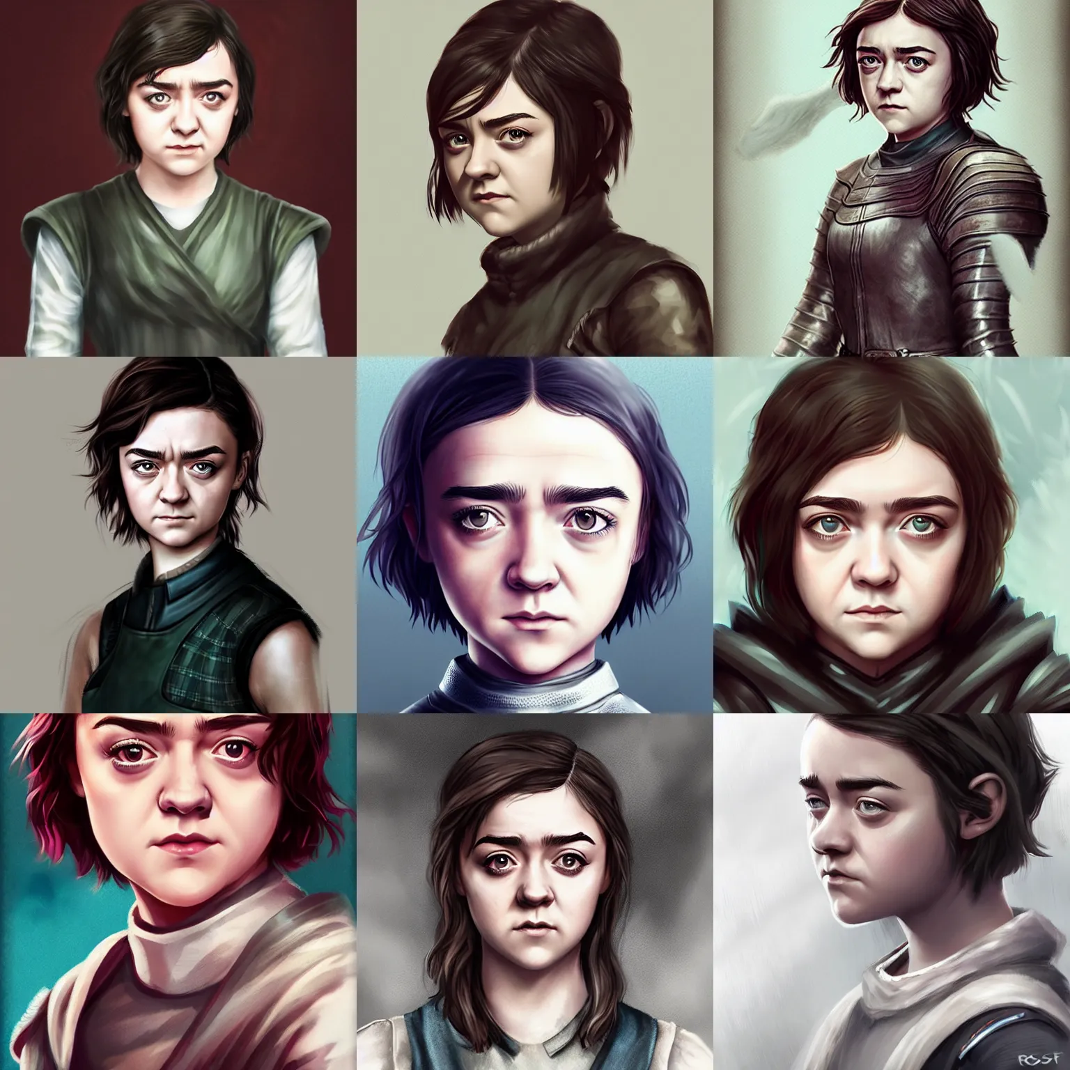 Image similar to maisie williams as arya stark by ross tran