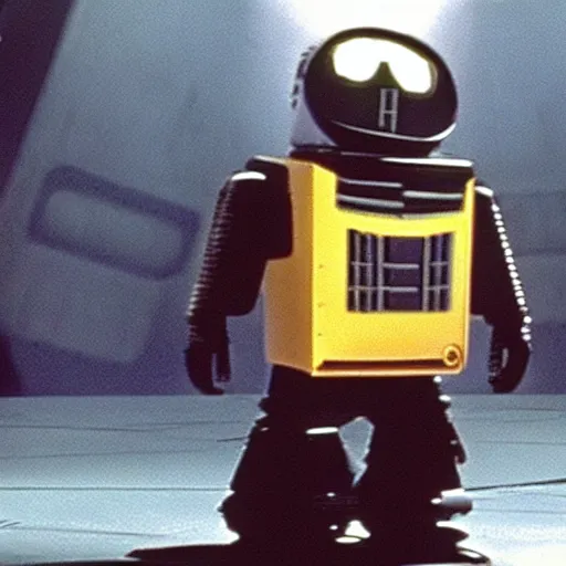 Prompt: wall - e playing the role of darth vader in star wars 1 9 7 7