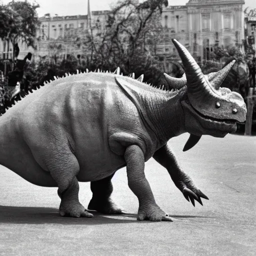 Image similar to mirtha legrand riding a triceratops