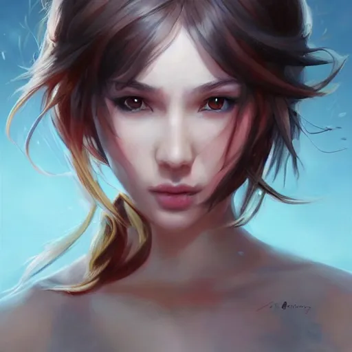 Image similar to a beautiful painting representative of the art style of artgerm and wlop and james cameron