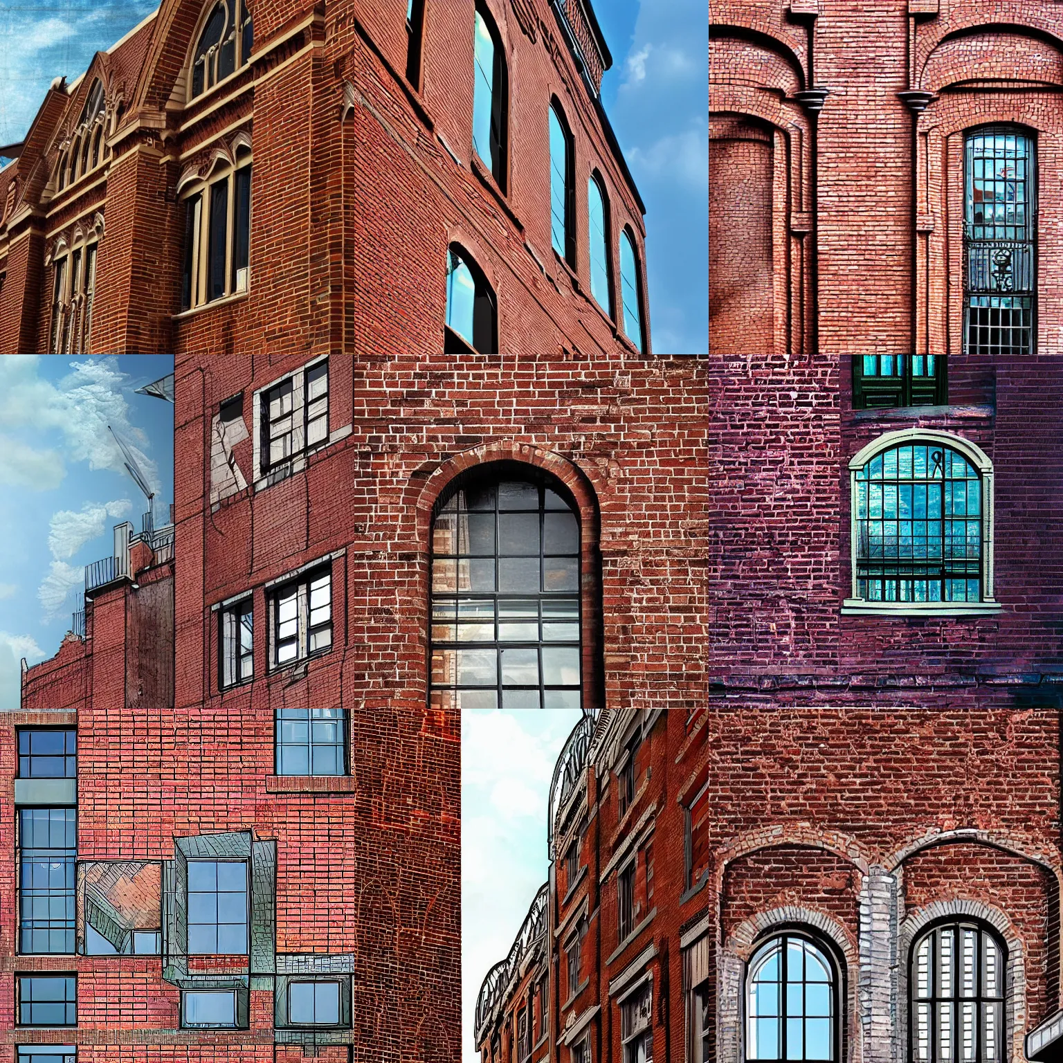 Prompt: architecture, brick, metal, glass, water, digital art, fine details, highly detailed