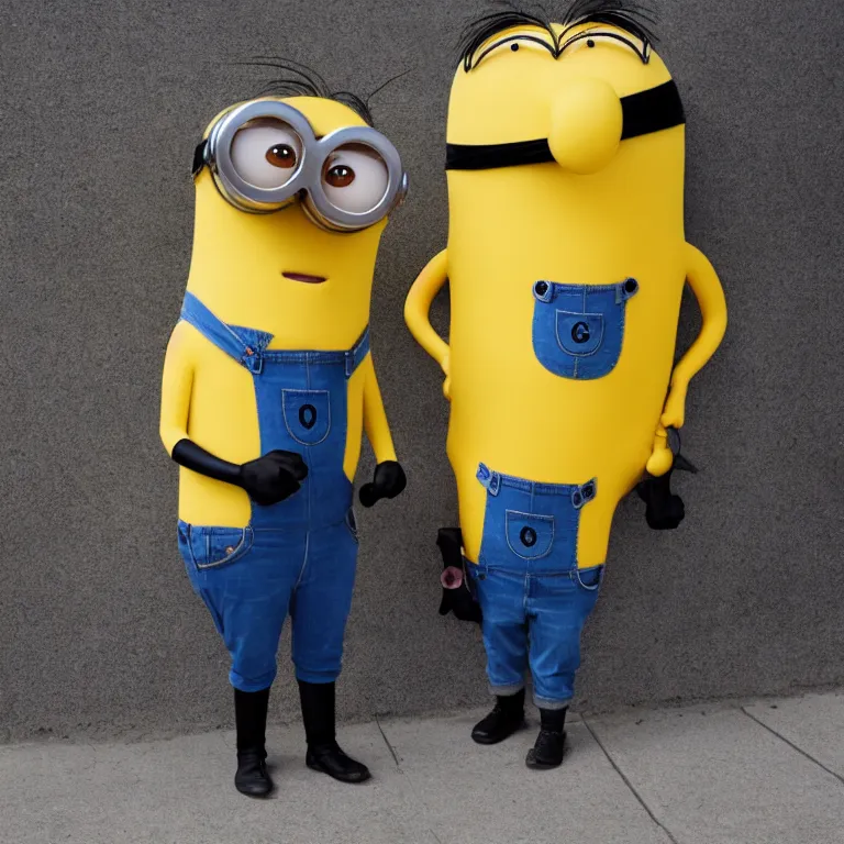 Prompt: photo of an anorexic minion