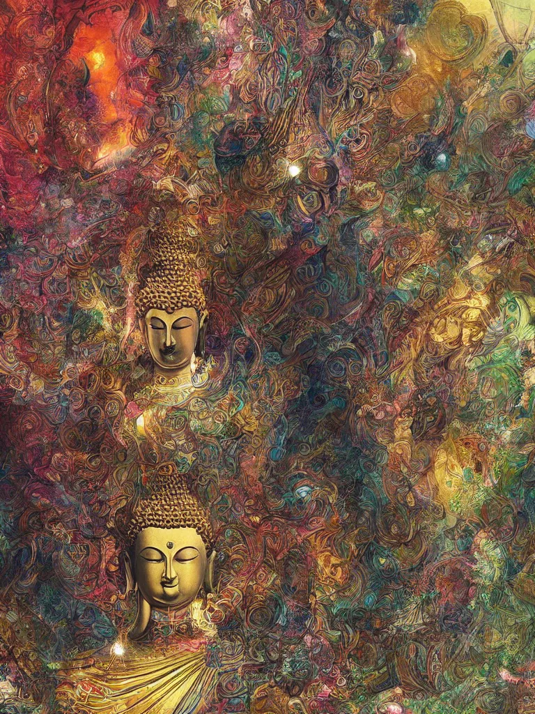 Image similar to buddha realm of samskara by android jones