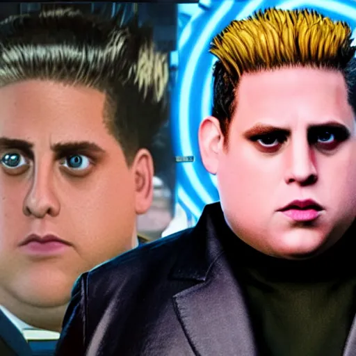 Image similar to Jonah Hill staring as Guile in the Street Fighter 2024 movie