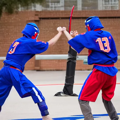Prompt: ninjas fighting in space, university of Florida versus Florida state university