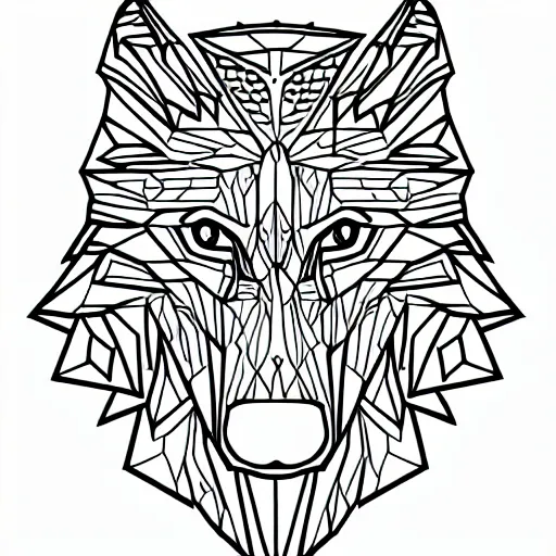 Image similar to wolf template base lineart sideways view, simple, no color, coloring book style, high quality, HD, 8K