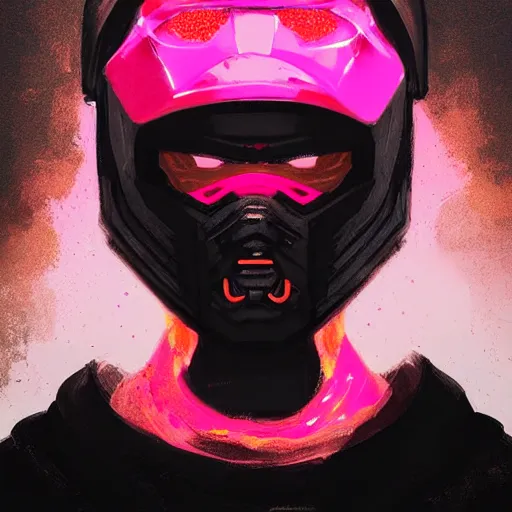 Image similar to profile portrait, helmet tiger cyberpunk made of pink lava and fire design by greg rutkowski detailed, character design sketch, high detail, sharp focus, sketch line art for character design