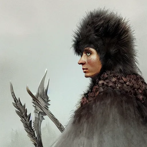 Prompt: Bjørn, a young male shaman wearing a bearskin cloak, portrait, D&D, fantasy, highly detailed, digital painting, artstation, concept art, sharp focus, illustration, art by boris vallejo and greg rutkowski and frank frazetta. Colorized.