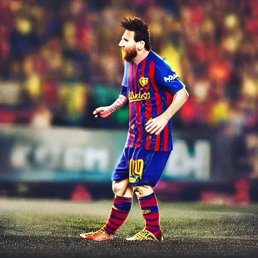 Image similar to photography of Lionel Messi, cinematic, award winning photography by Leonardo Espina