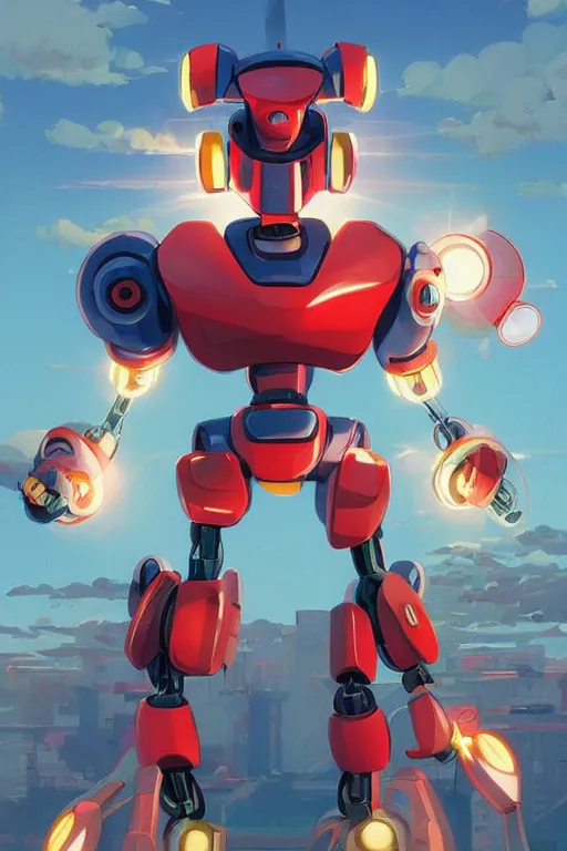 Image similar to metabots medabots medarotto medarot robot minimalist comics, behance hd by jesper ejsing, by rhads, makoto shinkai and lois van baarle, ilya kuvshinov, rossdraws global illumination ray tracing hdr radiating a glowing aura