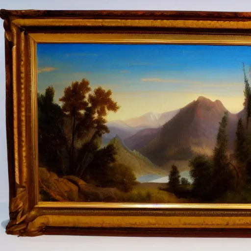 Image similar to Colorado mountains beautiful landscape derailed painting in the style of 19th century Hudson river school art