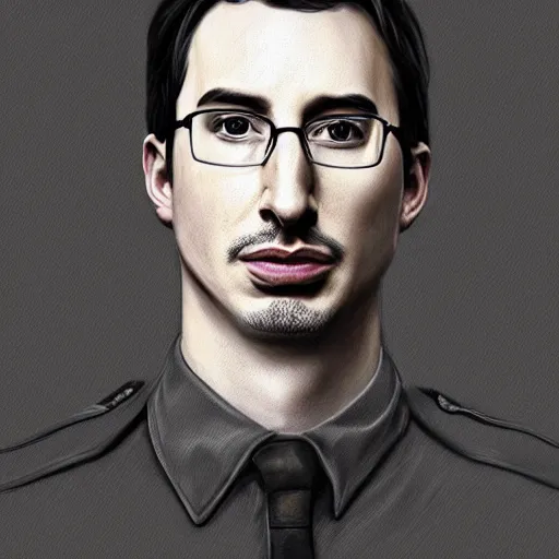 Prompt: portrait of john oliver and adam driver, standing together, stoic, full body, military uniform, fantasy, intricate, elegant, beautiful, highly detailed, charcoal, centered, dark, smokey, digital painting, artstation, concept art, smooth, sharp focus, illustration, art by artgerm