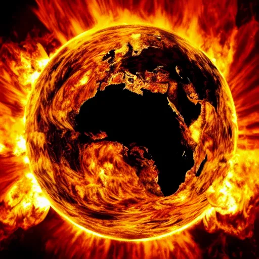 Prompt: sun burning the world in flames