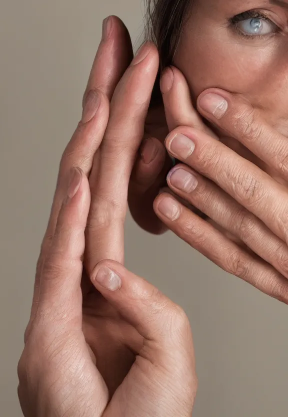 Image similar to ultra detailed photorealistic woman's hand with palm up and only 5 fingers, back of hand on the table, palm pattern visible, instagram photo, studio photo, 9 0 mm, f / 1. 4