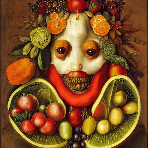 Prompt: only fruits, by giuseppe arcimboldo