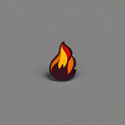 Prompt: a photo of a retro 1 9 6 0 s minimalistic plain fire flames enamel pin, studio lighting, behance