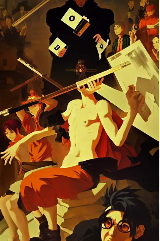 Prompt: baroque oil painting of anime key visual concept art of an ingsoc propaganda poster 1 9 8 4 colorized, facism nationalism dictator, acrylic painting, trending on pixiv fanbox, palette knife and brush strokes, style of makoto shinkai jamie wyeth james gilleard edward hopper greg rutkowski studio ghibli genshin impact