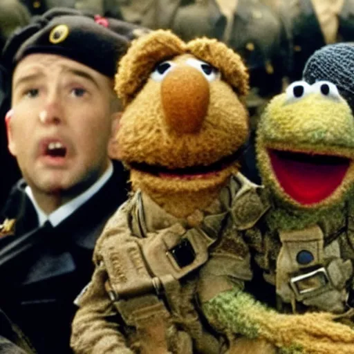 Image similar to saving private ryan with muppets