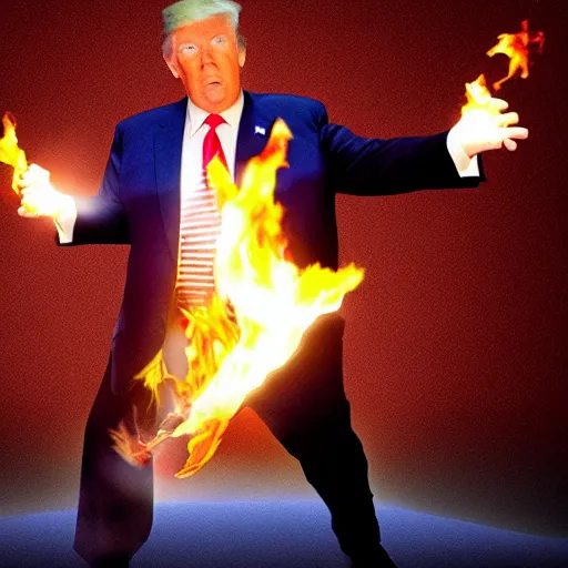 Image similar to donald trump casting fireballs,