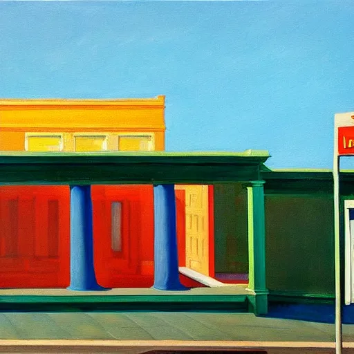 Prompt: painting of the end of the world in the style of Edward Hopper
