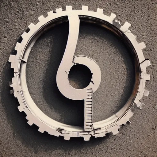 Prompt: “mechanical gears in the shape of the letter K”