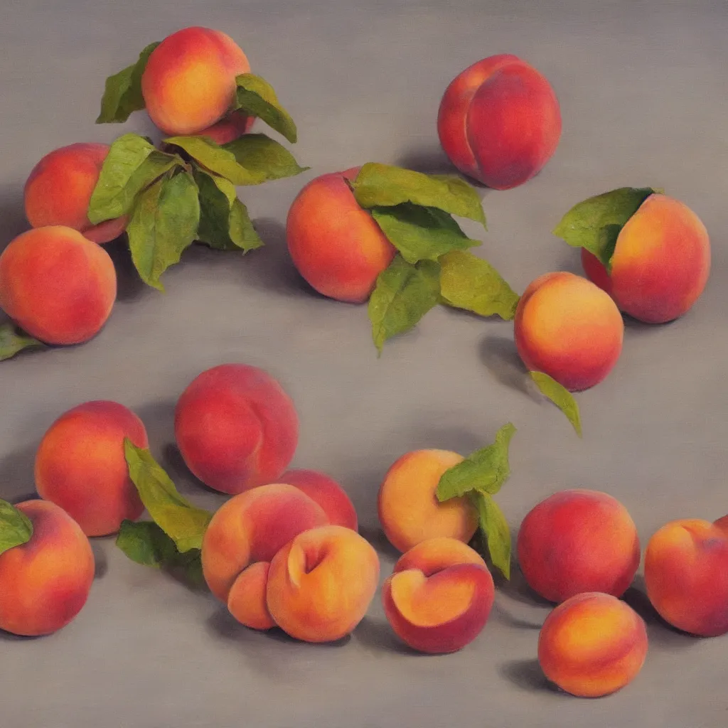 Prompt: Yan-Yan with peach glaze, oil painting,