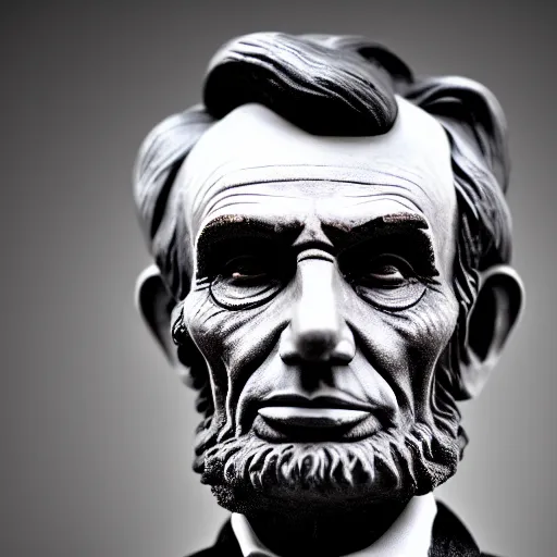 Prompt: modern photo of abe lincoln if he lived in the 21st century. Hyperrealism. 8k. Bokeh.