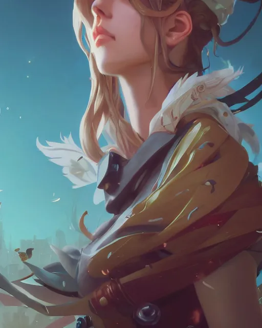 Image similar to highly detailed vfx league of legends portrait, stephen bliss, unreal engine, greg rutkowski, loish, rhads, beeple, makoto shinkai and lois van baarle, ilya kuvshinov, rossdraws, tom bagshaw, alphonse mucha, global illumination, detailed and intricate environment