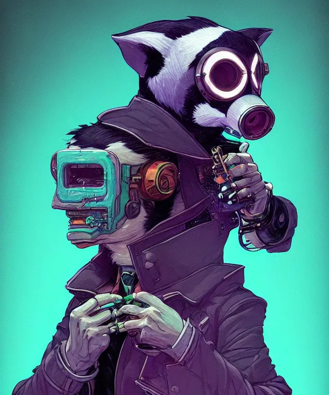 Image similar to a portrait of an anthropomorphic cyberpunk badger smoking a cigar, cyberpunk!, fantasy, elegant, digital painting, artstation, concept art, matte, sharp focus, illustration, art by josan gonzalez