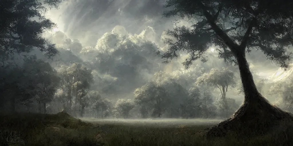 Image similar to a beautiful environment painting by Sebastian Luca