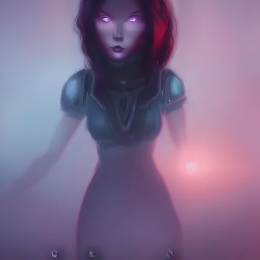 Image similar to space goddess, ominous, foggy, cinematic, trending in artstation