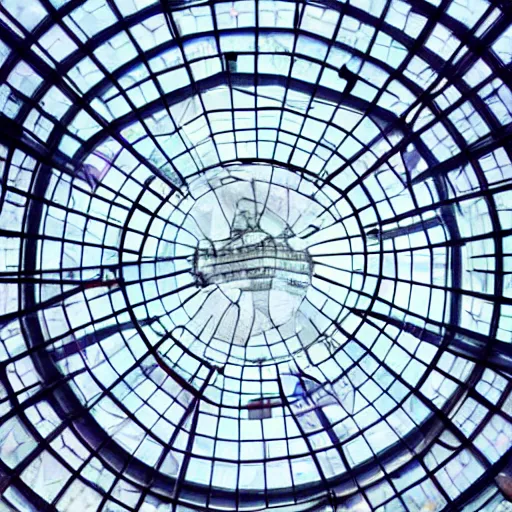 Prompt: trapped inside an endless seamless massive glass dome, claustrophobia, ethereal glassy sky