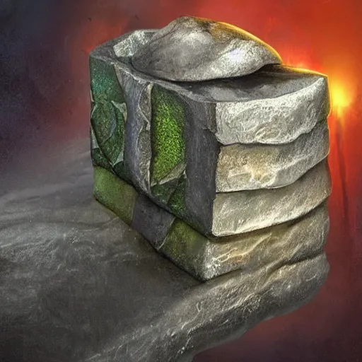 Image similar to realistic netherite ingot fantasy art