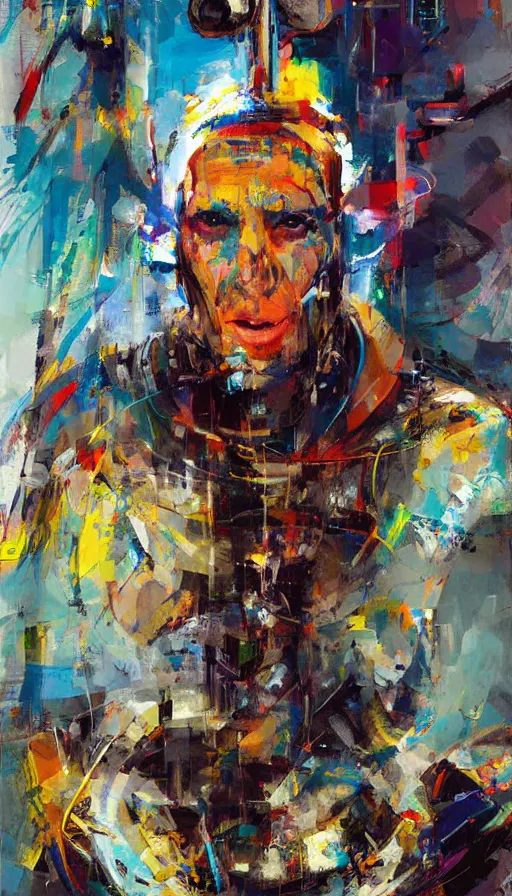 Prompt: portrait of a digital shaman, by john berkey