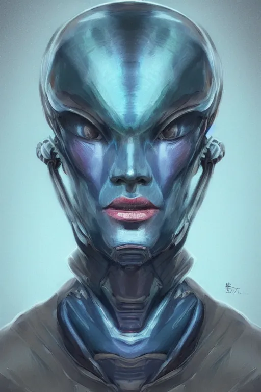 Prompt: portrait from a handsome blue masculine extraterrestrial alien, sci - fi art, trending on artstation