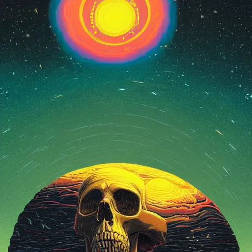 Image similar to ngc 3132 melting mysterious skull landscape by Casey Weldon, dan mumford 8k ultra high definition, upscaled, perfect composition , golden ratio, edge of the world, image credit nasa nat geo