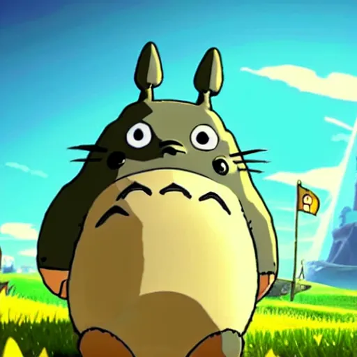 Image similar to Totoro in Zelda Wind Waker, 4k, UHD