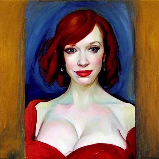 Image similar to christina hendricks by zinaida serebriakova,
