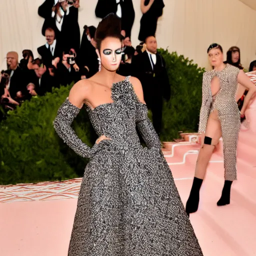 Prompt: surreal fashion at metgala