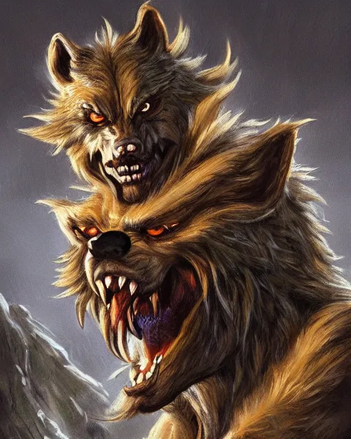 Prompt: werewolf concept designs by Rick Baker, highly detailed, Oil Painting, trending on artstation