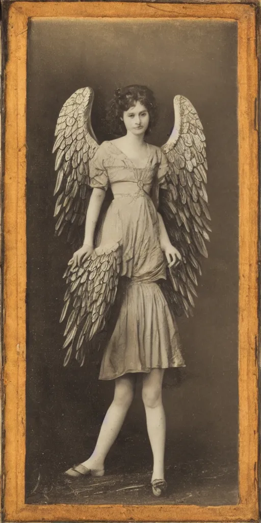 Image similar to full body portrait of young women with angel wings