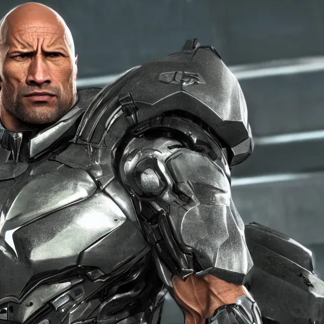 Prompt: Dwayne Douglas Johnson as a Senator Armstrong from Metal Gear Rising: Revengeance, unreal engine 5, cinematic, smooth lighting, octane render